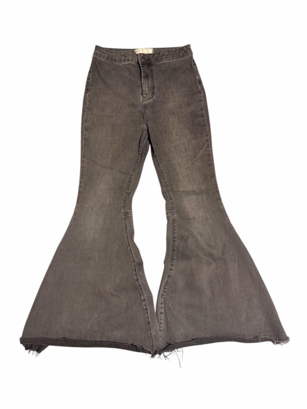 Free People Charcoal Gray High-Rise Flared Jeans